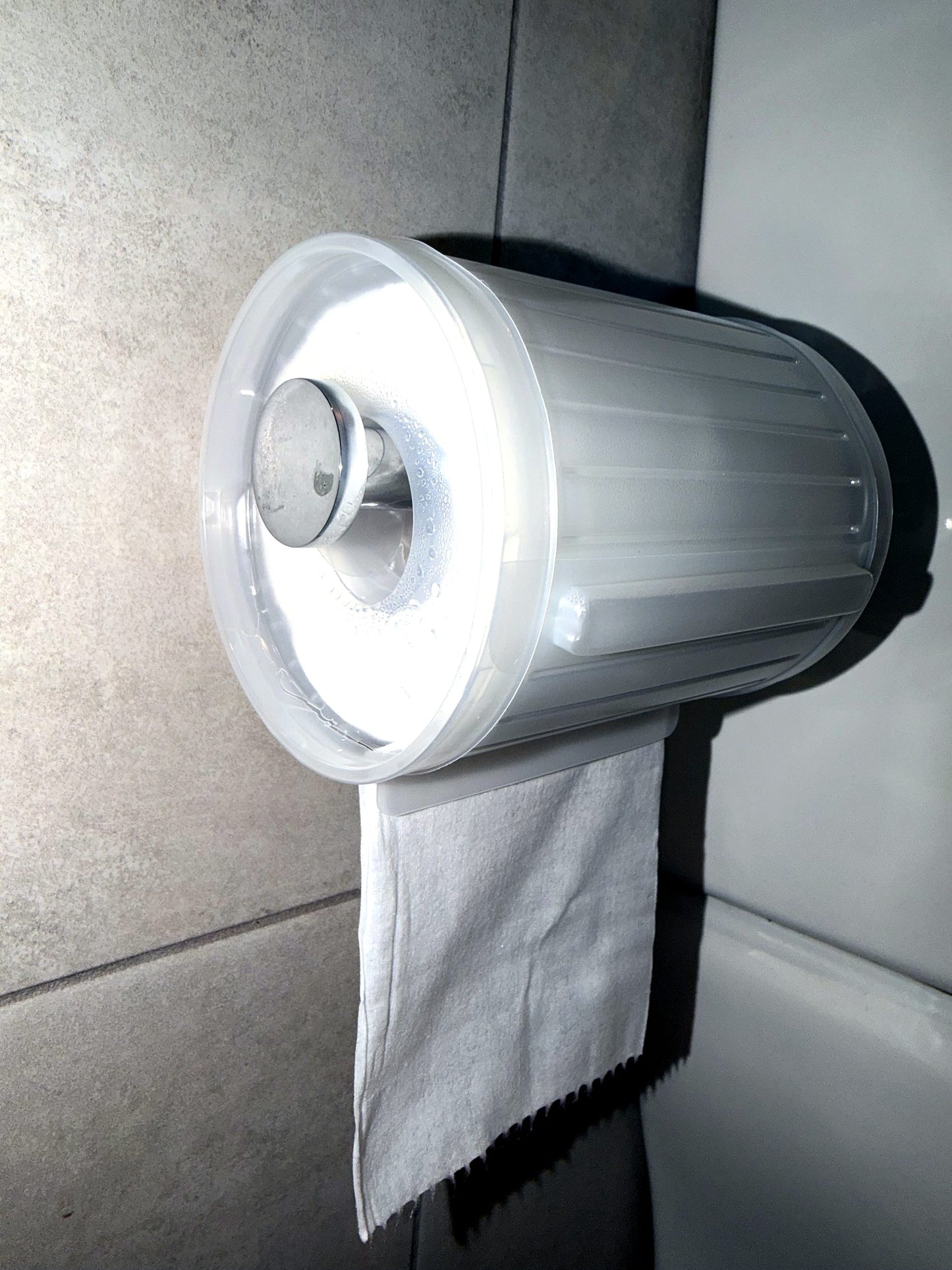 Wipeez roll close-up showing canister end