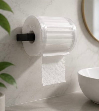 Wipeez dispenser in bathroom